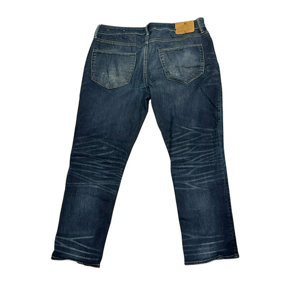 American Eagle Mens Original Straight Jeans 32x29 Next Level Airflex Blue Denim - Picture 2 of 6